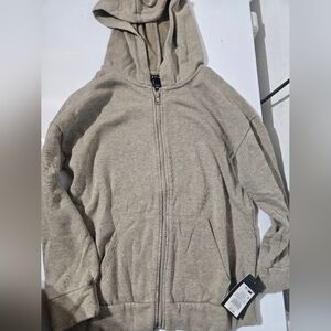 Beige Zip-Up Hoodie